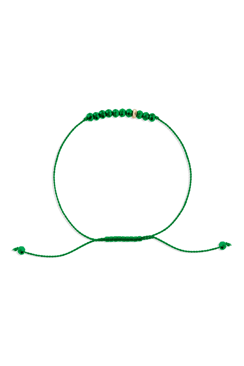 The Energy Project Bracelet - Transformation With Malachite & Solid 14K Gold Bead, Main, color, Green