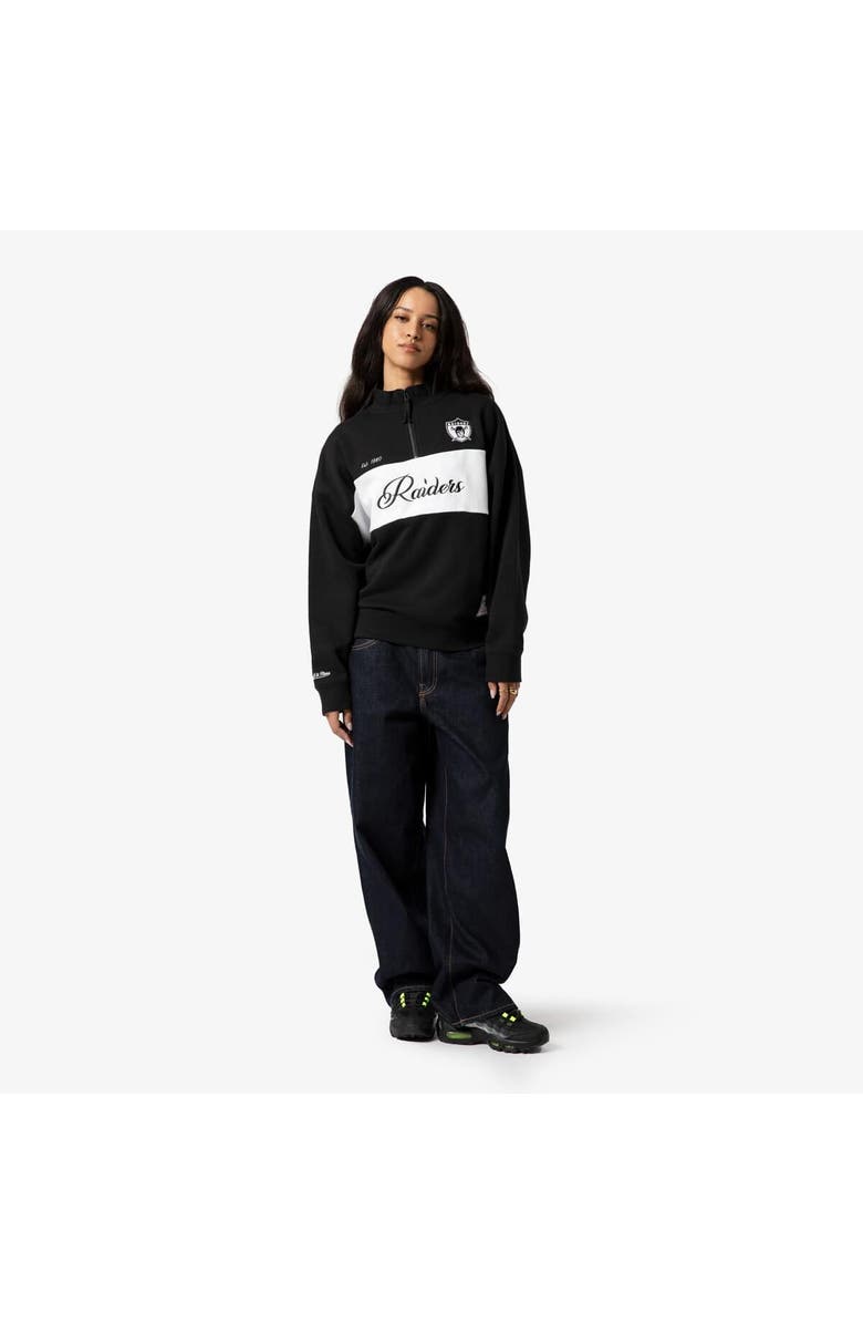 Mitchell & Ness Women's Mitchell & Ness Black Oakland Raiders Quarter-Zip Jacket, Alternate, color, Black