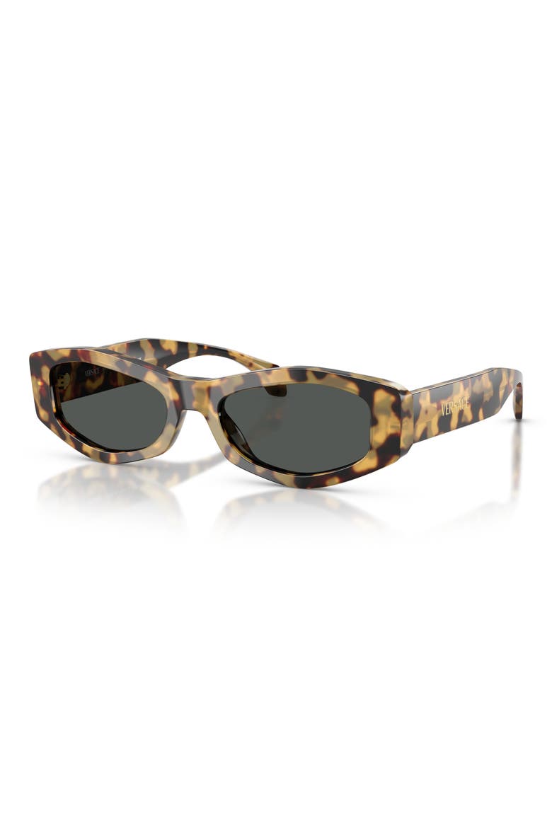 54mm Irregular Sunglasses, Alternate, color, BROWN YELLOW HAVANA/ DARK GREY