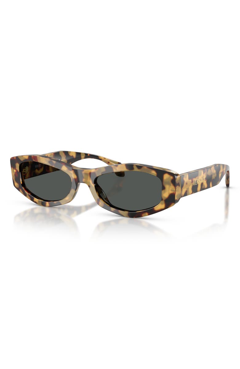 Versace 54mm Irregular Sunglasses, Alternate, color, Brown Yellow Havana/ Dark Grey