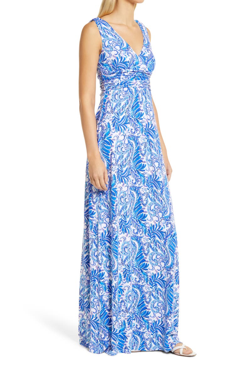 Sloane Sleeveless Midi Dress, Alternate, color, BAHA BLUE BIRD IS THE WORD