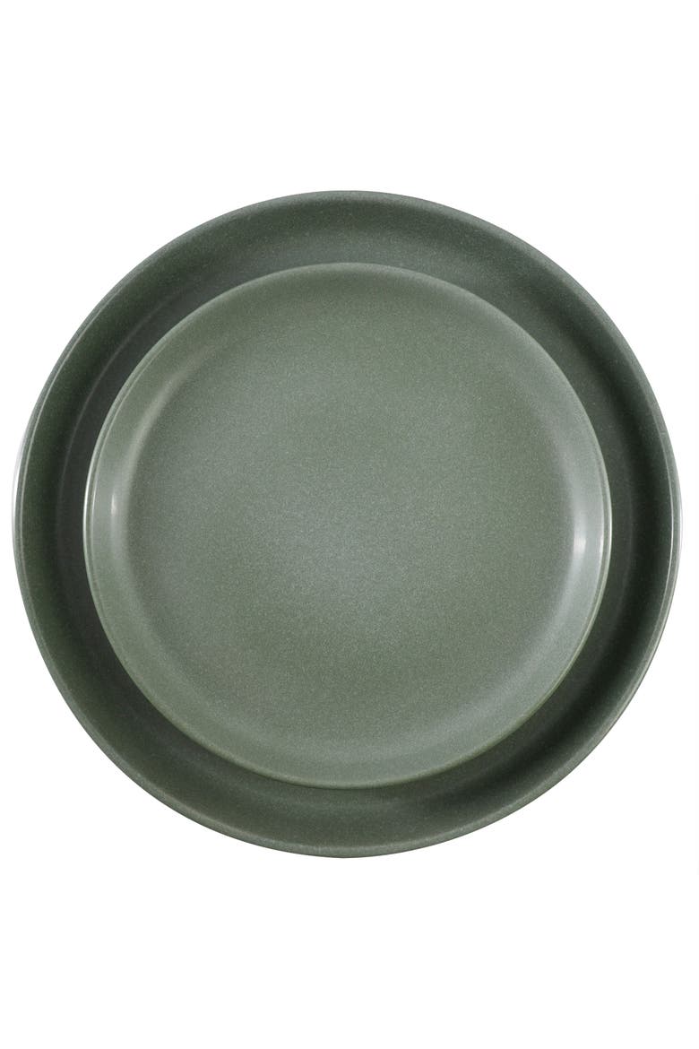 Bryant Park 12 Piece Reactive Stoneware Dinnerware Set, Alternate, color, Sage Green