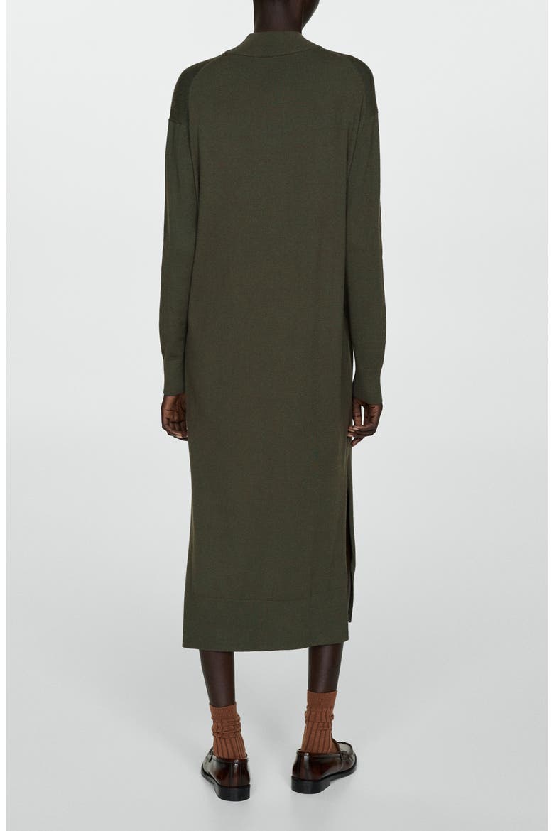 Mock Neck Long Sleeve Sweater Dress, Alternate, color, KHAKI