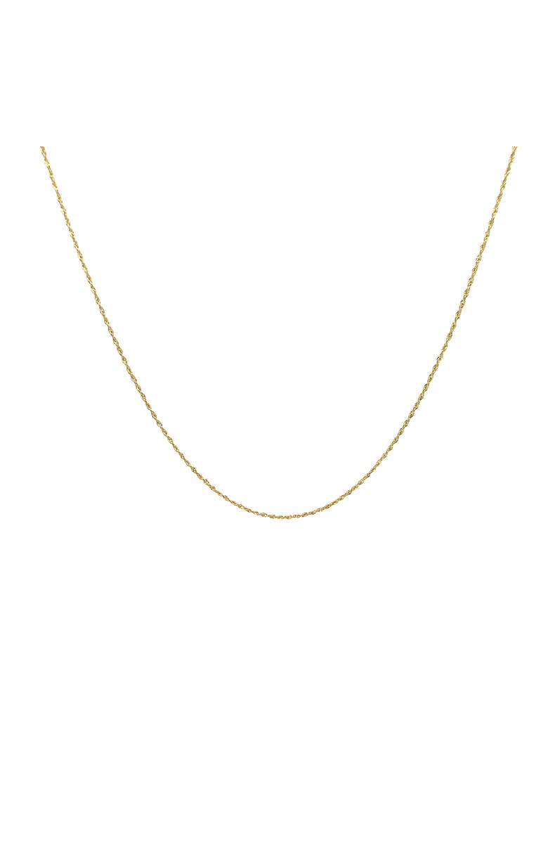 Ancona Jewelry 14K Yellow diamond Cut Gold Rope Chain Necklace 1mm, Main, color, Yellow