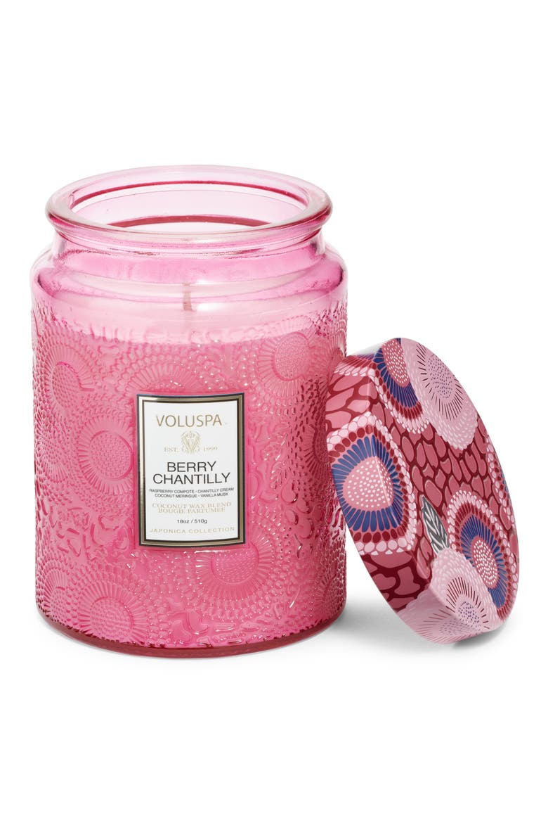 Berry Chantilly Japonica Large Jar Candle, Alternate, color, NO COLOR