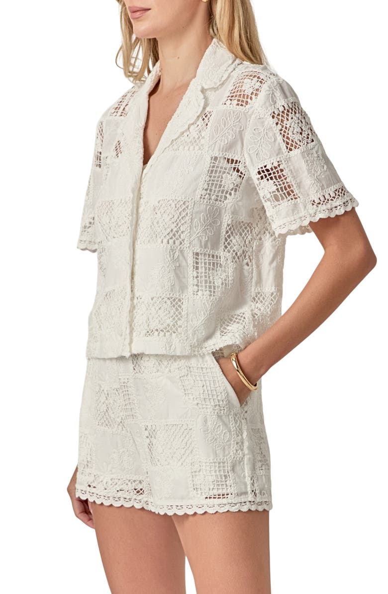 English Factory Embroidered Shirt, Alternate, color, White