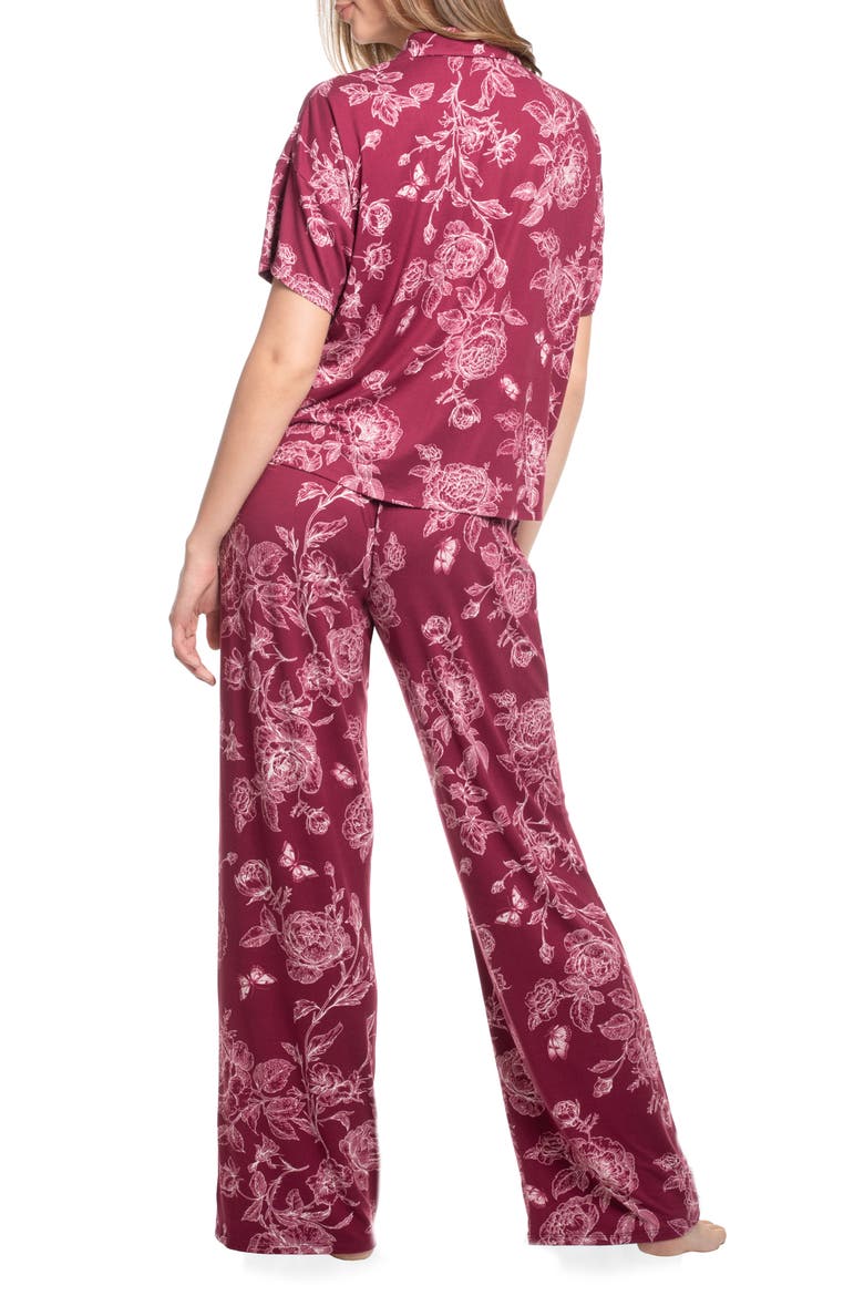 Bowie Knit Pajamas, Alternate, color, BURGUNDY