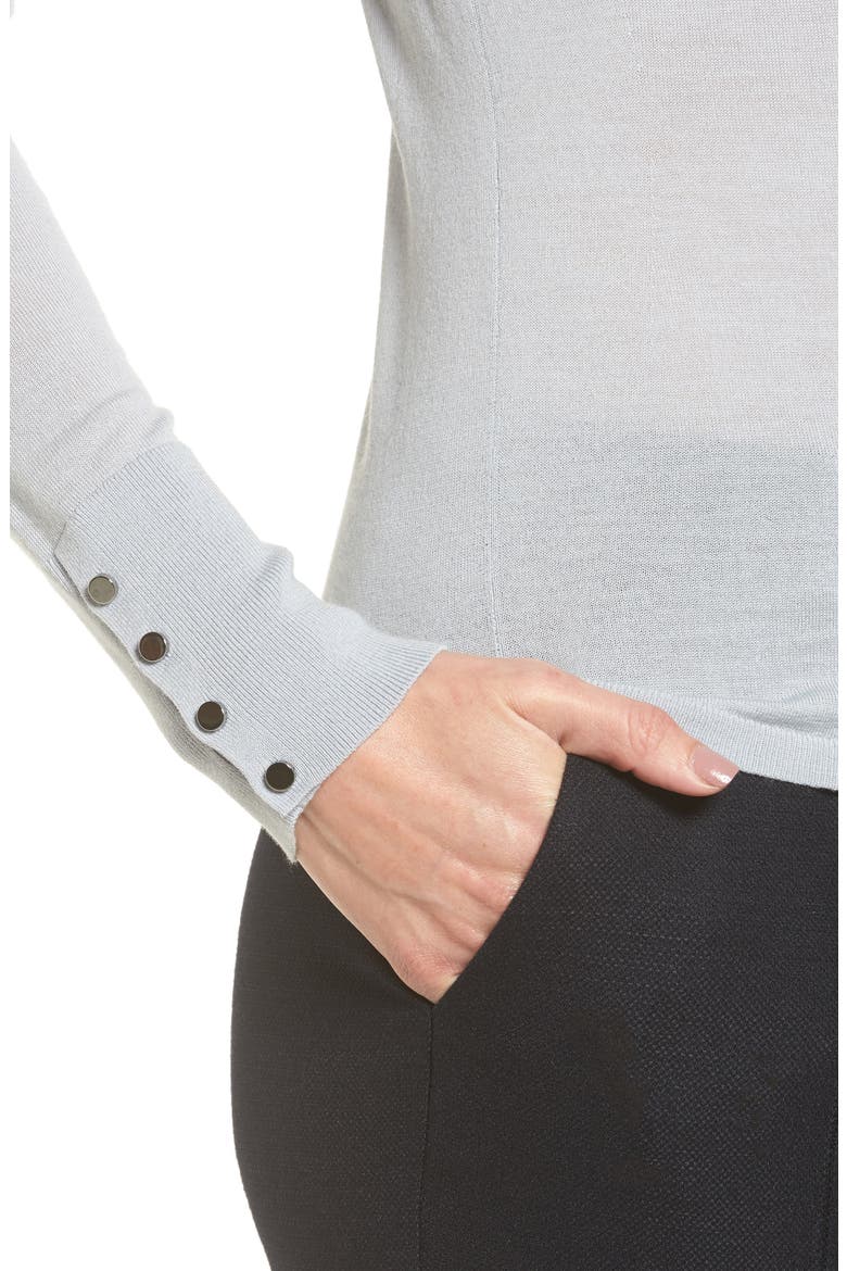 Frankie Cuff Detail Wool Sweater (Nordstrom Exclusive), Alternate, color, BLUE DUST