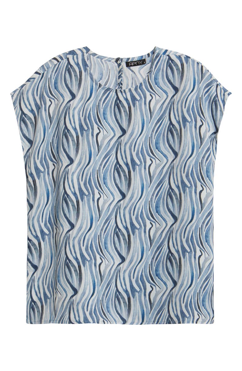 APNY Print Cap Sleeve Shell, Alternate, color, Blue Multi