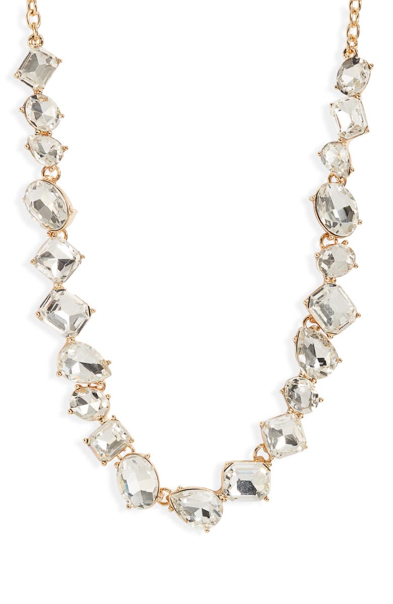 Nordstrom Mixed Cut Crystal Collar Necklace, Main, color, 