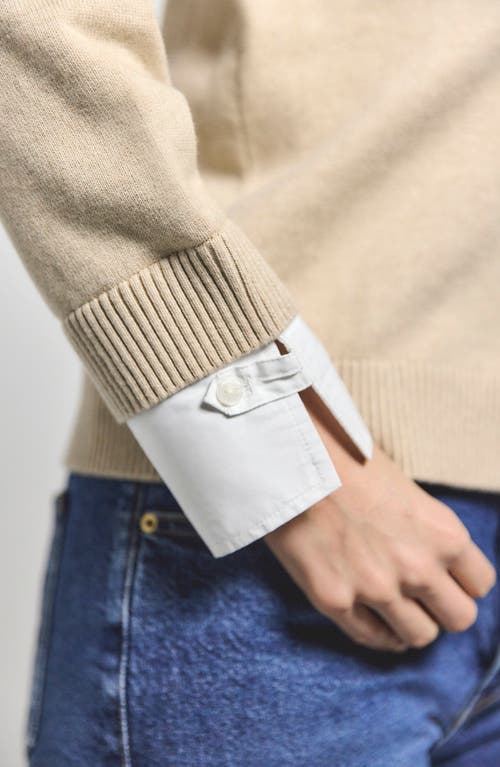 Derek Lam 10 Crosby Rida Long-sleeve Deep-v Mixed-media Sweater