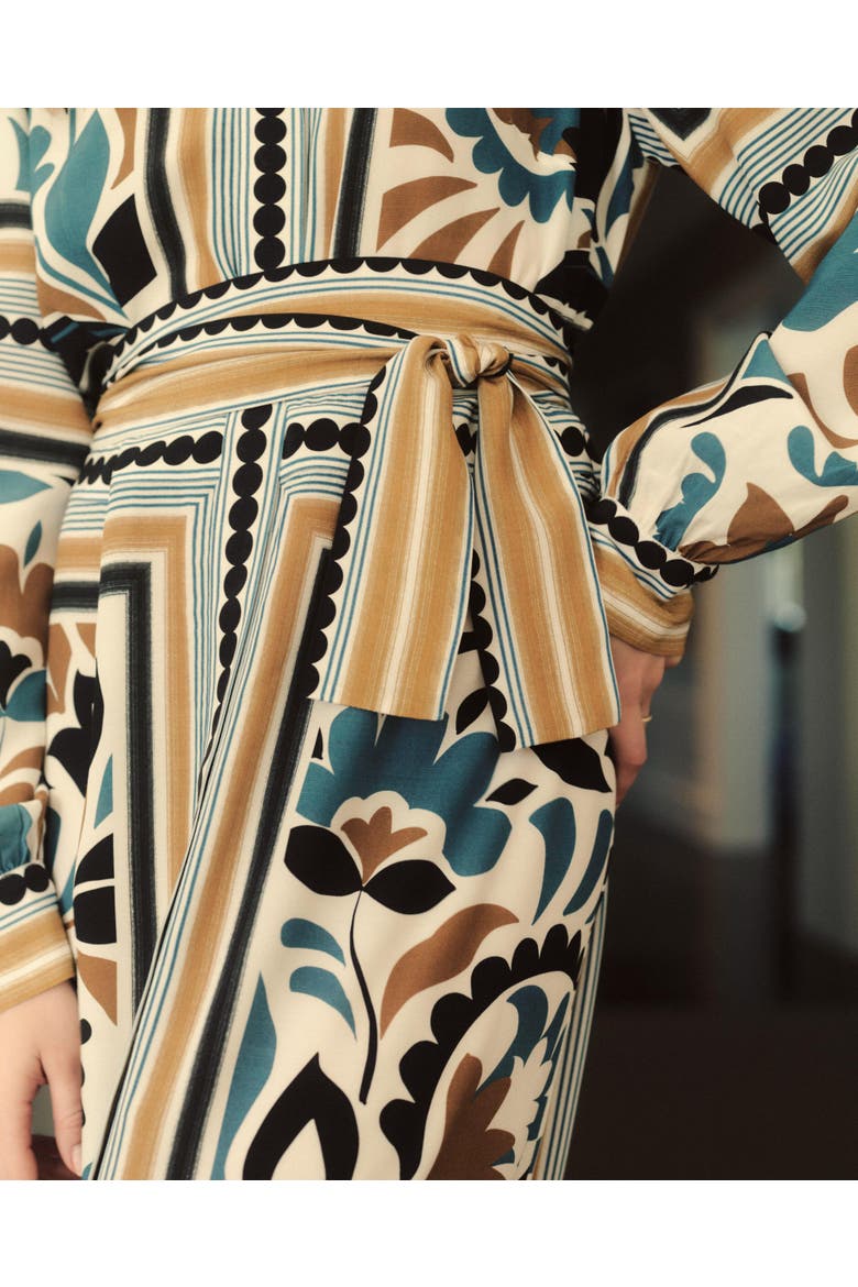 Rowan Printed Midi Shirt Dress, Alternate, color, Stained Glass Floral