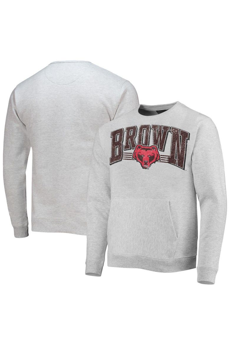 Men's League Collegiate Wear Heathered Gray Brown Bears Upperclassman Pocket Pullover Sweatshirt, Main, color, Heather Gray