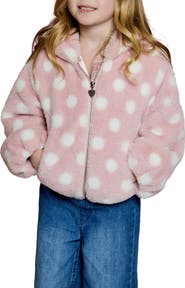 Design History Kids' Polka Dot Faux Fur Jacket