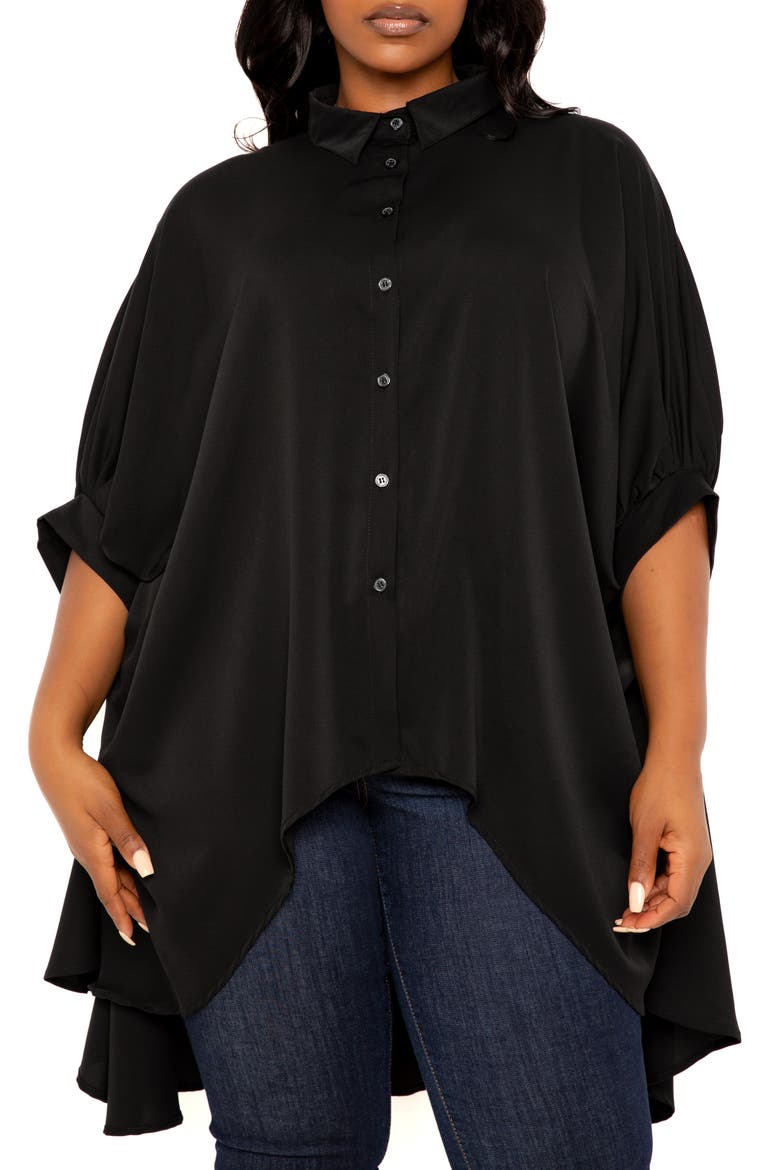 Flowy High-Low Shirt, Alternate, color, BLACK