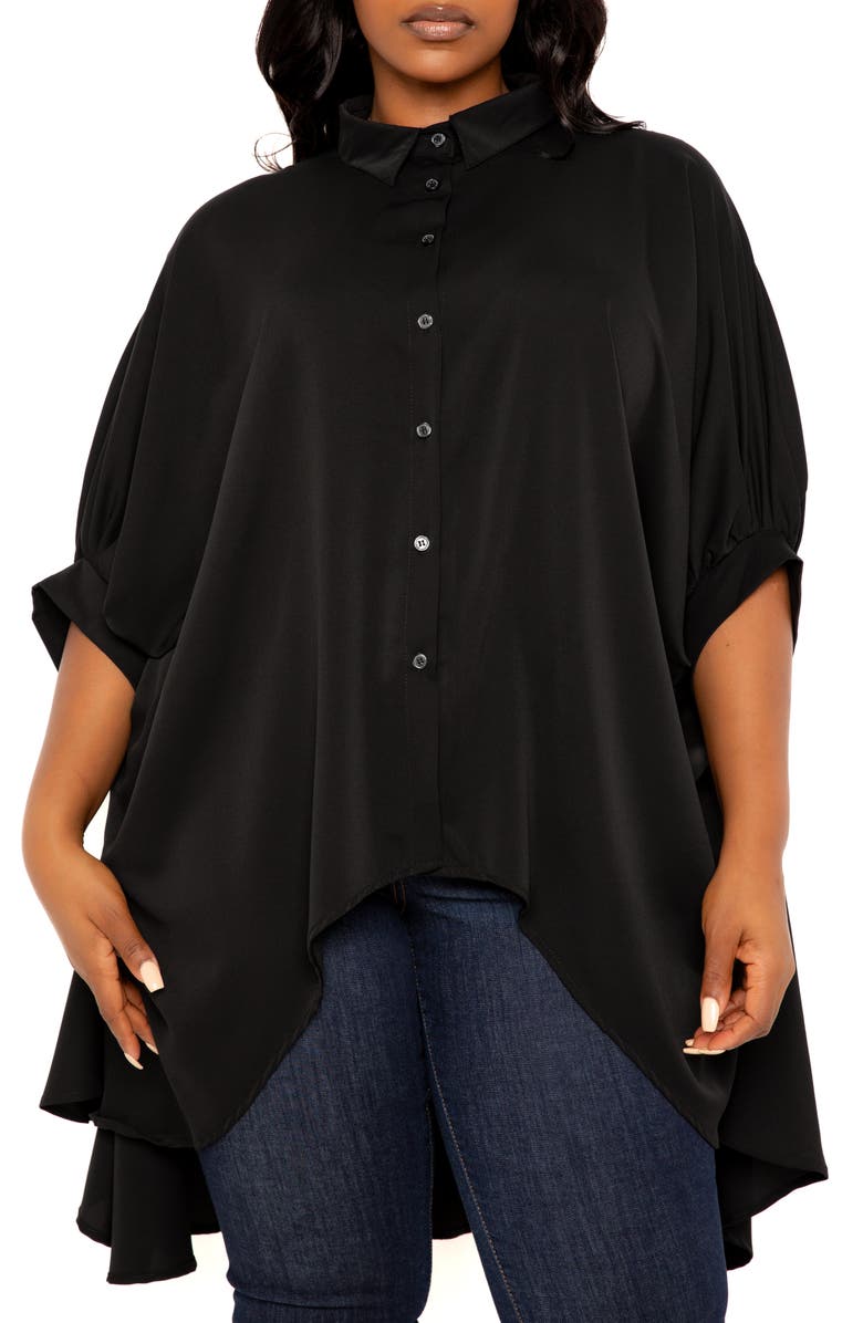 BUXOM COUTURE Flowy High-Low Shirt, Alternate, color,