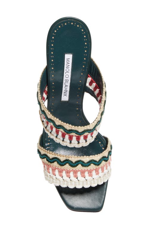 Manolo Blahnik 95mm Mabecomu Woven Sandals In Animal Print