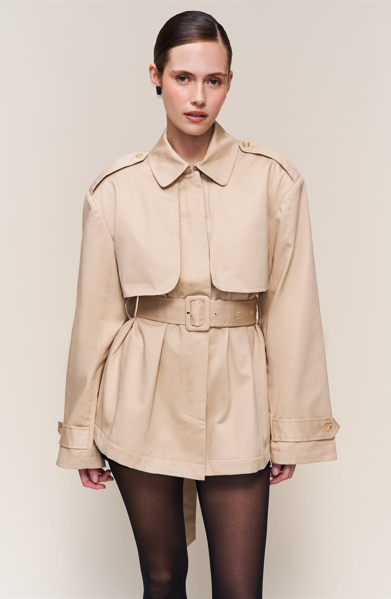 Guizio Thea Trench Coat, Alternate, color, Soft Taupe