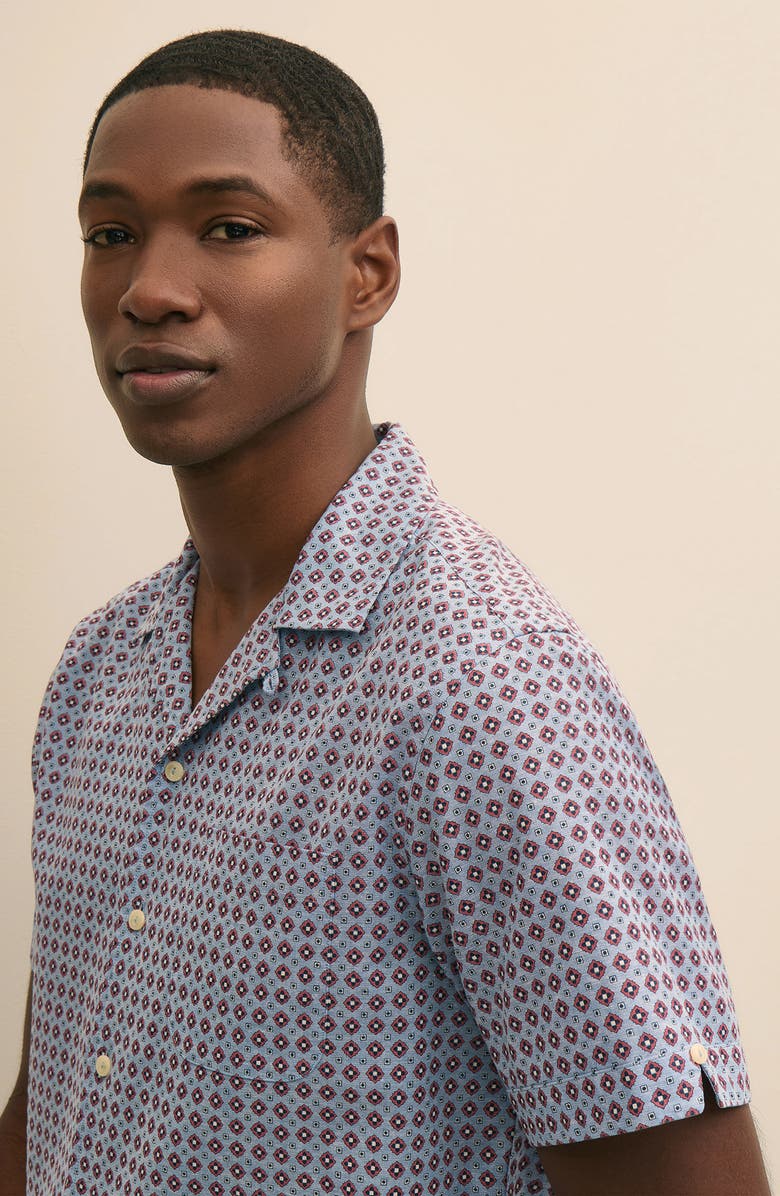 Brooks Brothers Foulard Linen & Cotton Camp Shirt, Alternate, color, Foulard