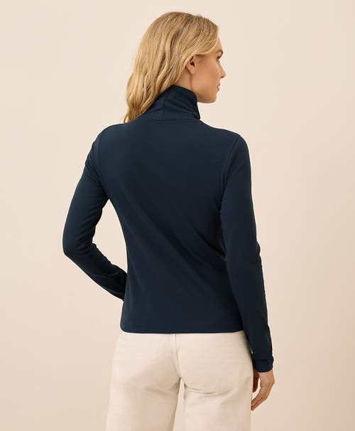 Pact Luxe Stretch Jersey Slim Turtleneck In Blue