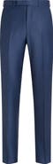 ZEGNA Flat Front Wool Trousers