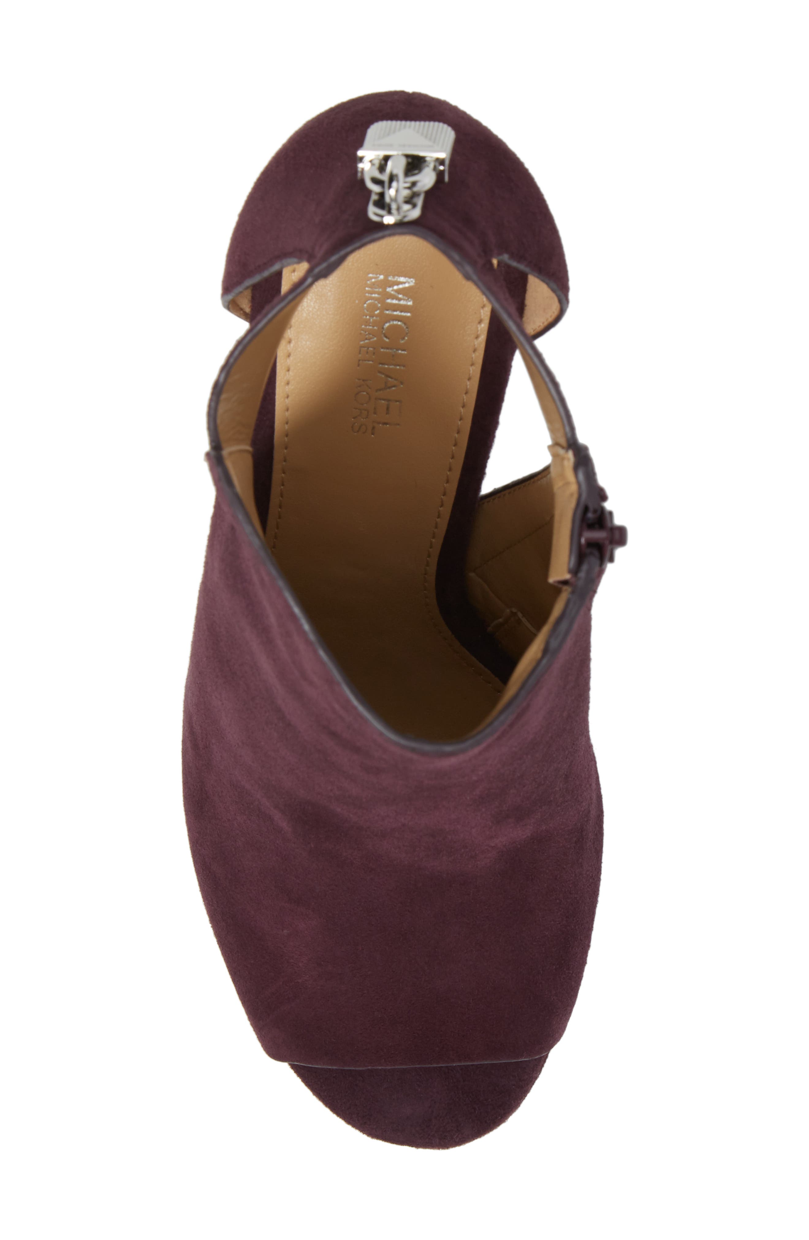 Mira Open Toe Platform Bootie, Alternate, color, DAMSON SUEDE