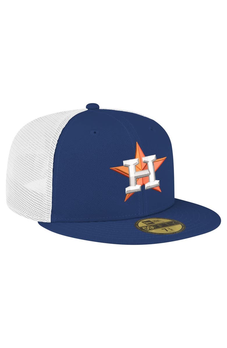 New Era Men's New Era Navy Houston Astros Team Color 59FIFTY Trucker Fitted Hat, Alternate, color, 