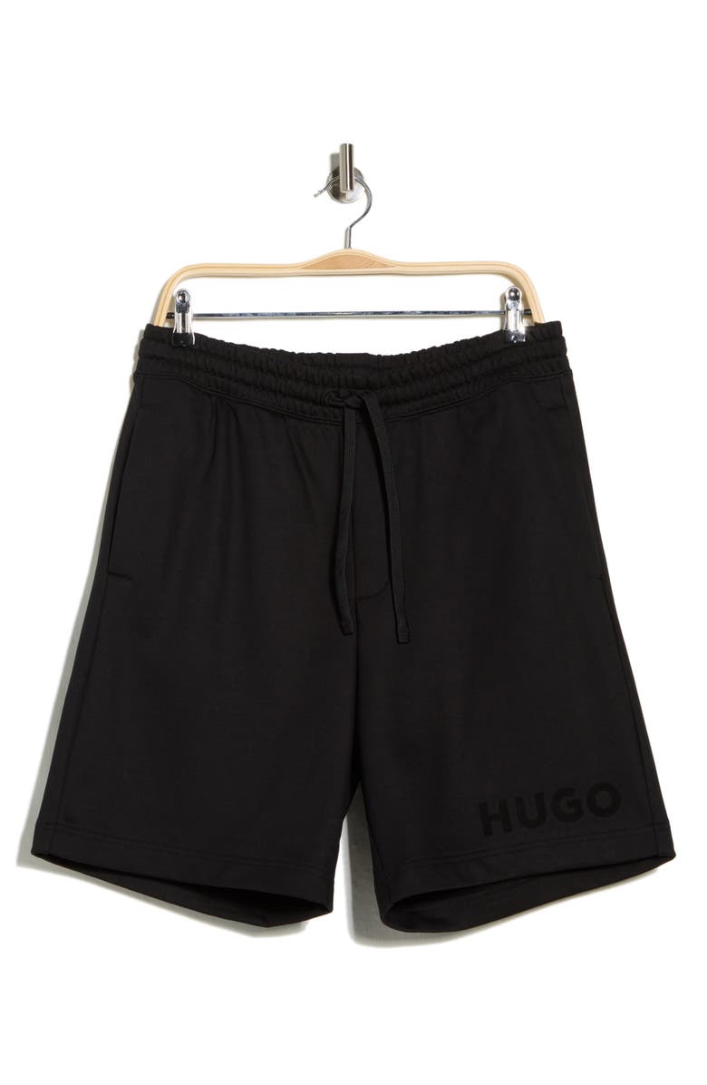 HUGO Dinkoe Cotton Shorts, Main, color, Black