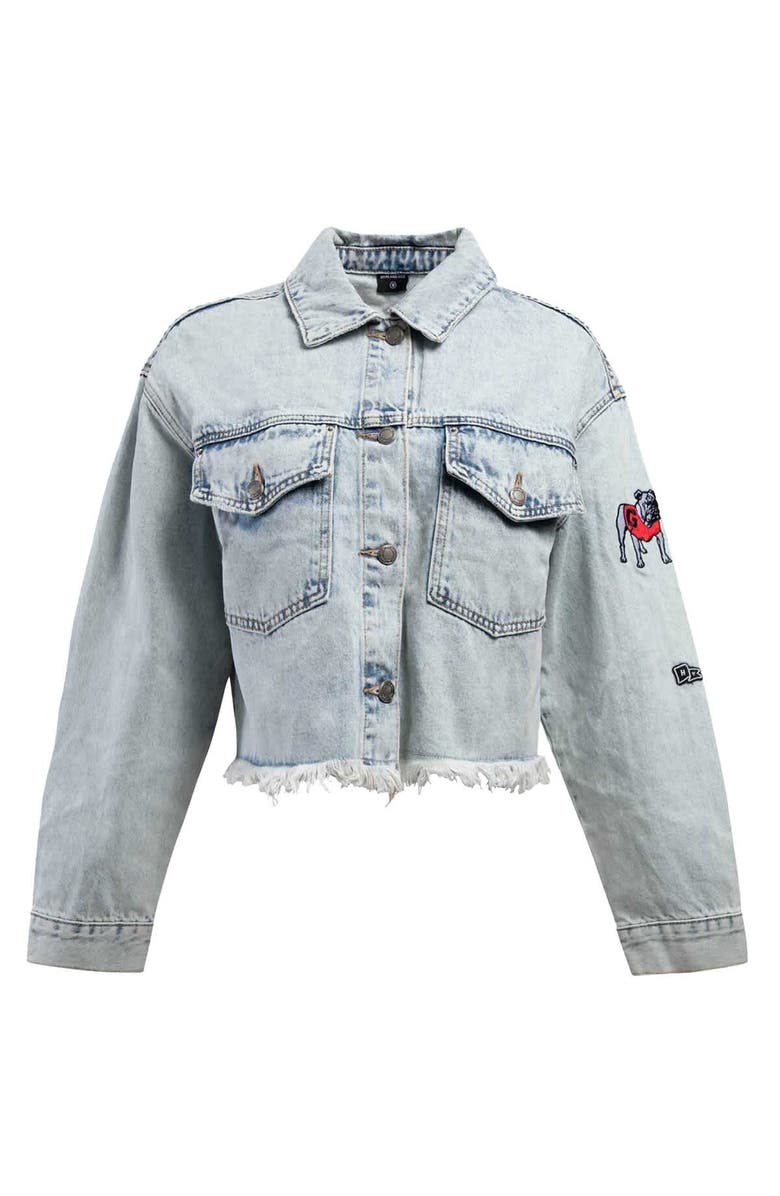 Hype and Vice Women's Hype and Vice Denim Georgia Bulldogs Lightwash Full-Button Jean Jacket, Alternate, color, Denim