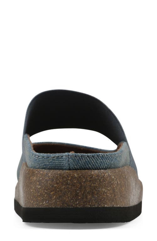 White Mountain Footwear Bassi Wedge Mule In Vintage Blue Fabric