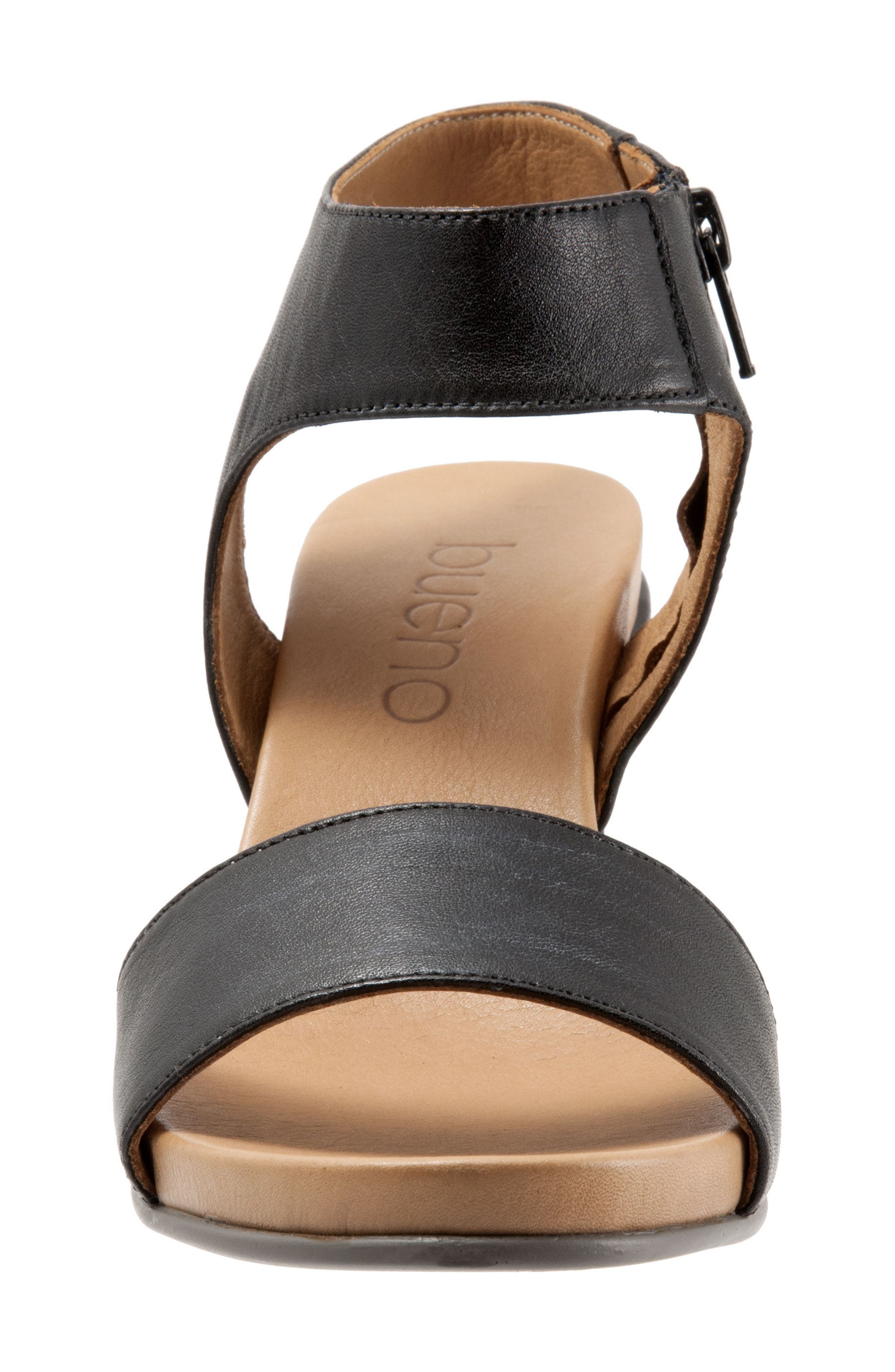 Bueno Ida Wedge Sandal, Alternate, color, Black Leather