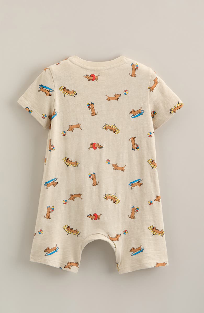 Tucker + Tate Henley Pocket Romper, Alternate, color, Beige Oatmeal Summer Dogs