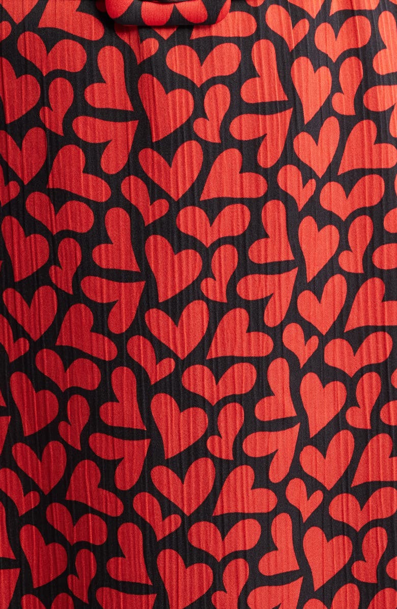 Sam Edelman Red Heart Belted Midi Dress, Alternate, color, Red/ Black