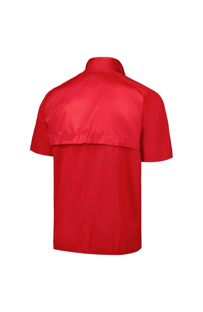 adidas Men's adidas Red Fresno State Bulldogs Sideline AEROREADY Raglan Short Sleeve Quarter-Zip Jacket, Alternate, color, Red