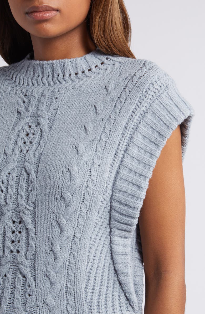 Wit & Wisdom Cable Stitch Sweater, Alternate, color, Heather Grey