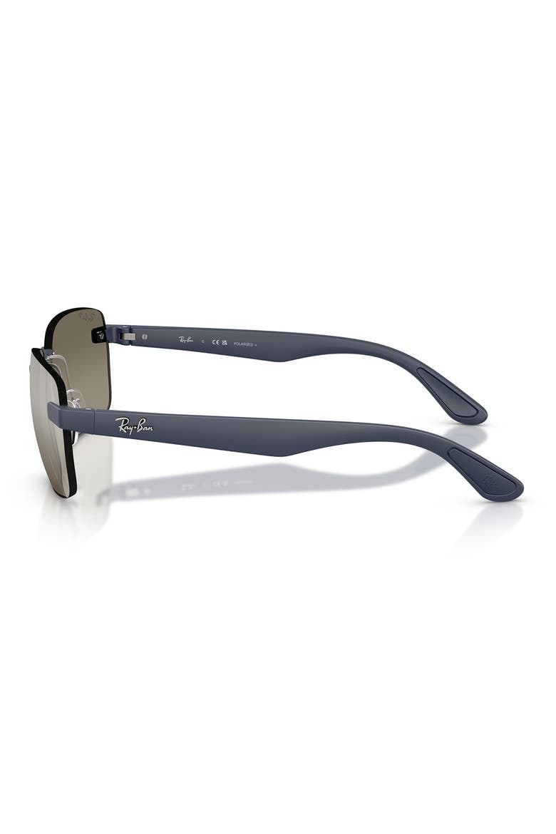 62mm Polarized Irregular Sunglasses, Alternate, color, SAND DARK BLUE / GREY