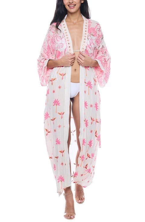 Printed Long Sleeve Duster