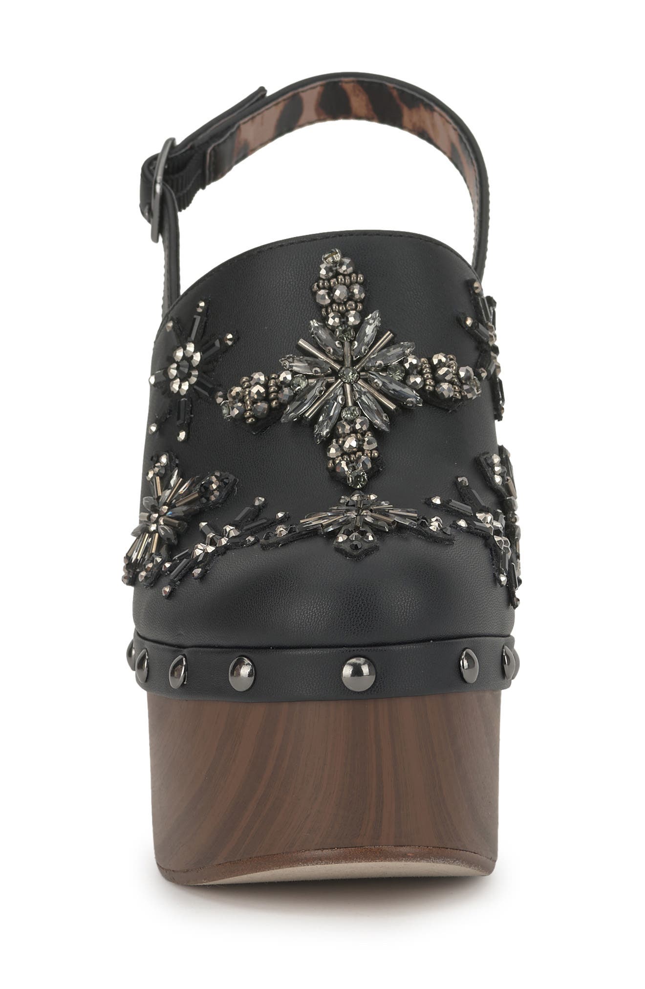 Caze Stud Platform Sandal, Alternate, color, BLACK 01