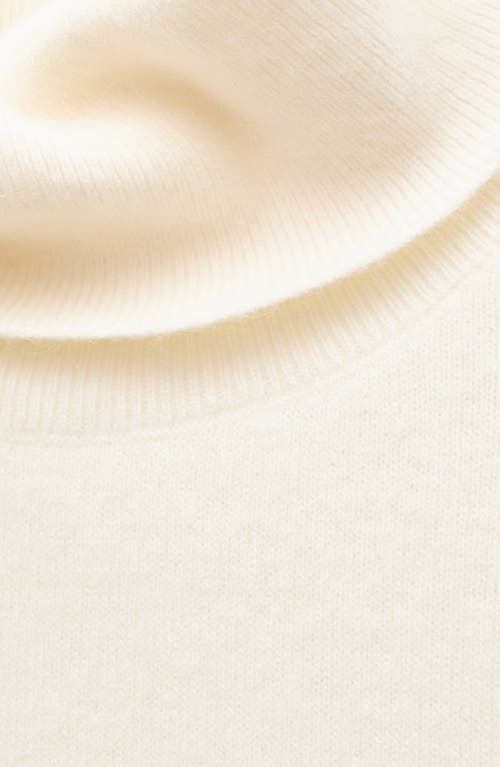 Mango Turtleneck Crop Cashmere Sweater In Neutral