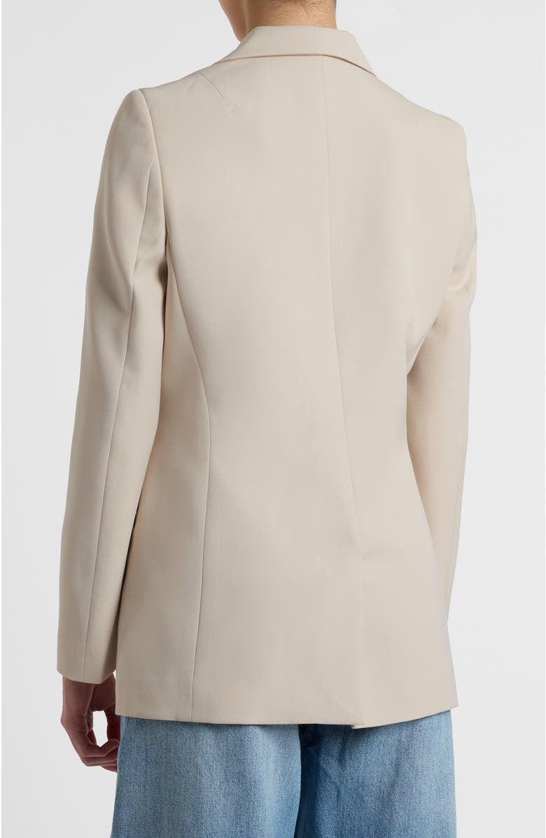 Santorelli Rowan Double Breasted Blazer in Soft Stretch Crepe, Alternate, color, Beige