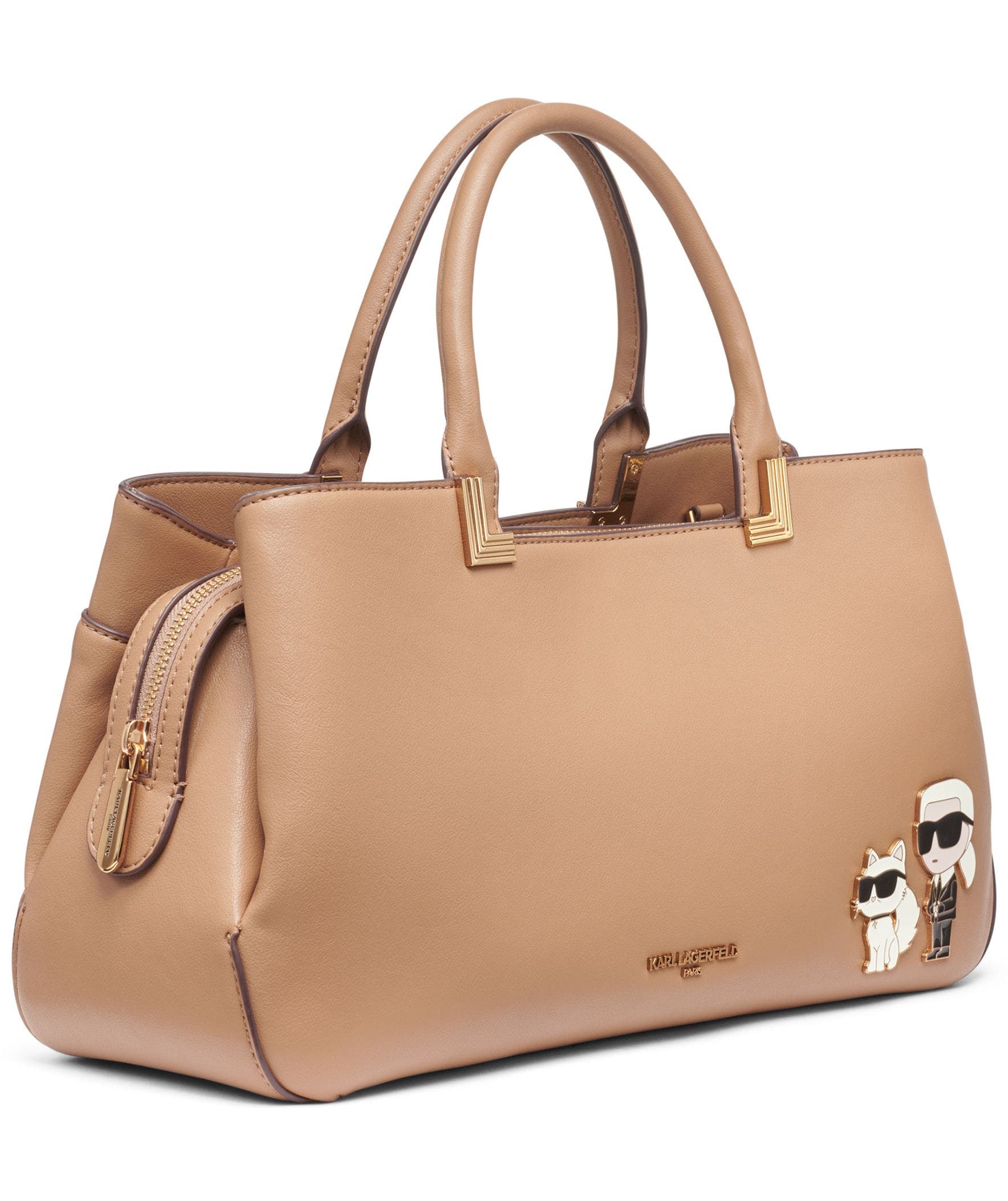 KARL LAGERFELD PARIS Meribel Satchel, Alternate, color, Vicuna