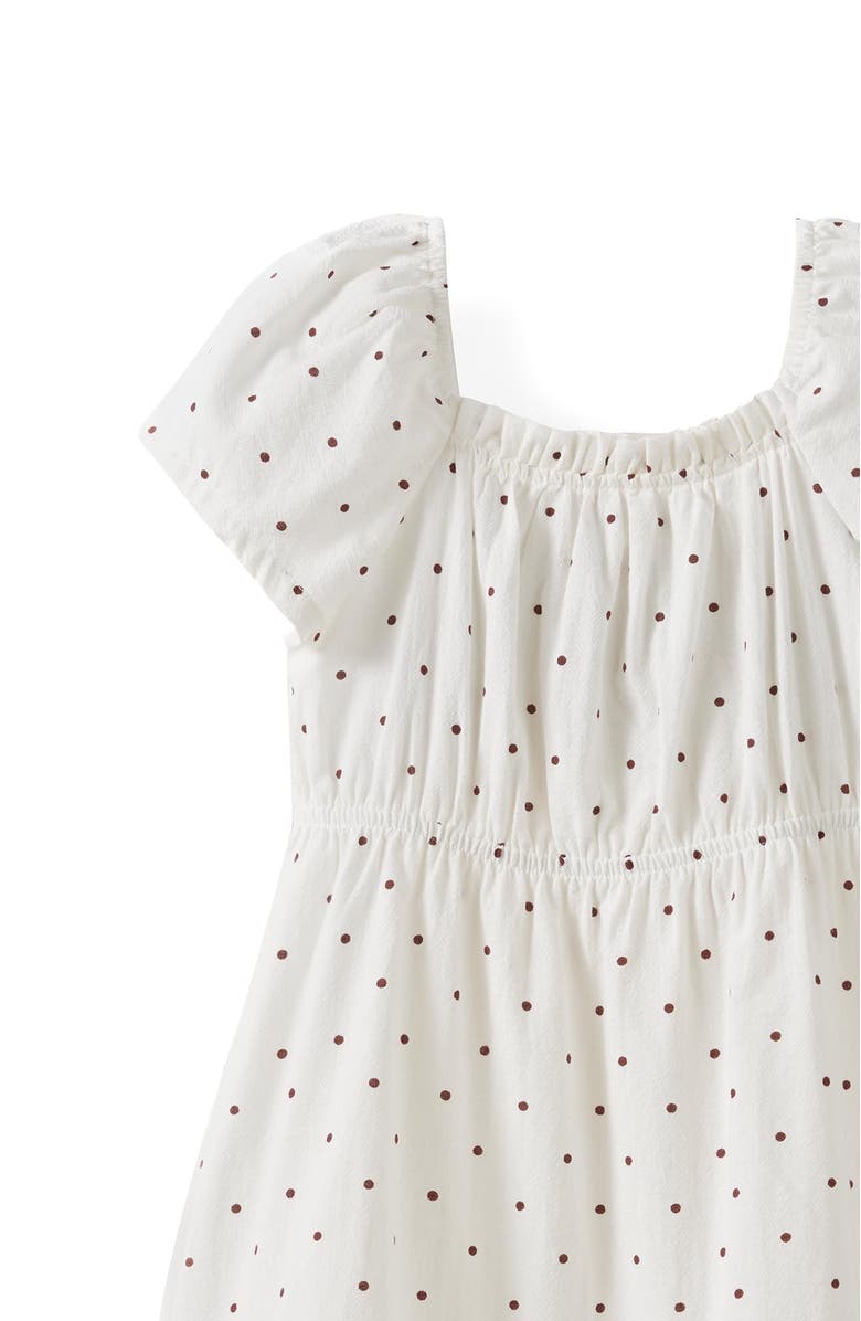 Cotton On Kids Kid's Penelope Short Sleeve Dress, Alternate, color, Dark Vanilla Bordeaux Spot