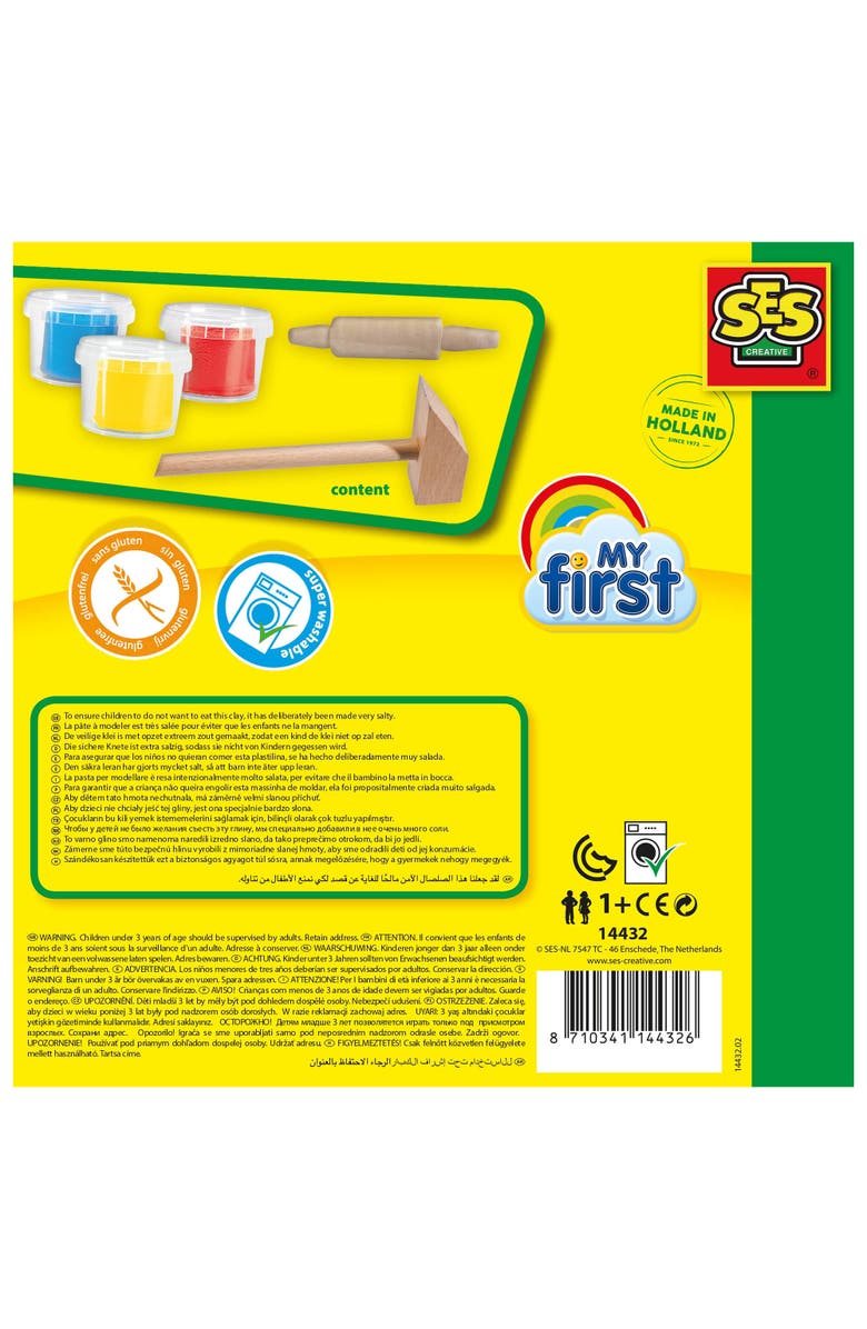 SES Creative My First Dough With Tools, 3 Color 3oz Tubs, Kids 1+, Alternate, color, Multicolored