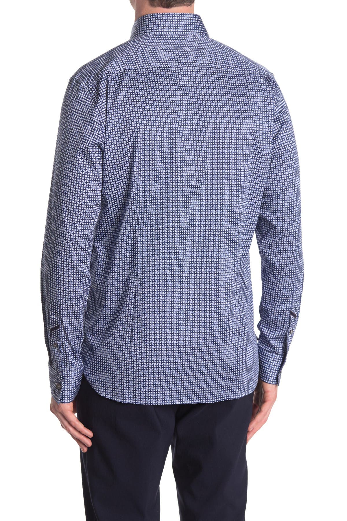 Jacquard Check Print Long Sleeve Tailored Fit Shirt - image 2