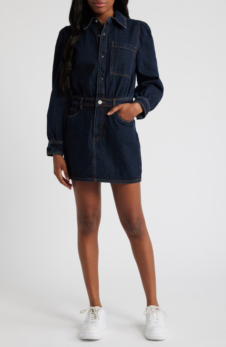 BLANKNYC Long Sleeve Denim Minidress | Nordstromrack