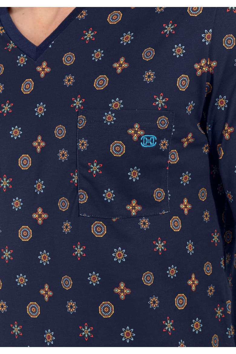 Mandala Long Sleepwear, Alternate, color, Navy Print