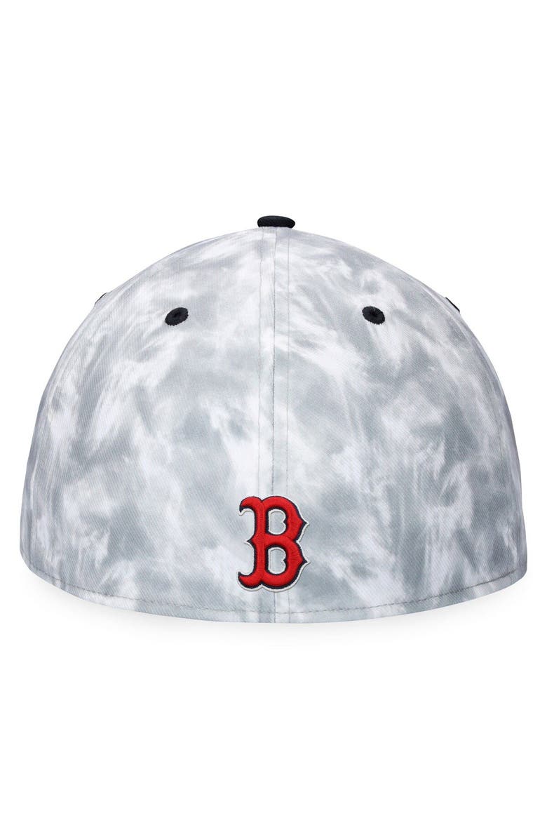 FANATICS Men's Fanatics Branded Black/White Boston Red Sox Smoke Dye Fitted Hat, Alternate, color, 