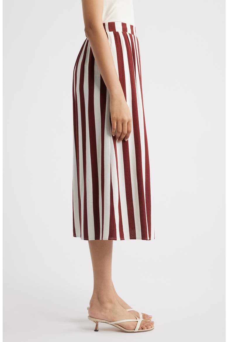 Stripe A-Line Skirt, Alternate, color, IVORY BRANDY BROWN STRIPE
