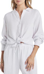 Splendid Adele Oversize Cotton Gauze Button-Up Shirt