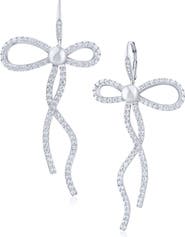 CZ by Kenneth Jay Lane Cubic Zirconia Bow Drop Earrings